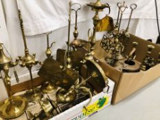 2 X BOXES OF ETHNIC BRASS OIL LAMPS,