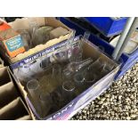 6 X BOXES OF VINTAGE CLEAR GLASS TO INCLUDE MANY SHAPES & SIZES