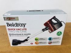 A RECHARGEABLE BELDRAY VACUUM CLEANER (BOXED) - SOLD AS SEEN