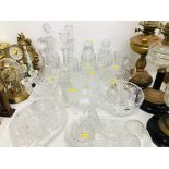 COLLECTION OF GOOD QUALITY GLASS WARE TO INCLUDE DRESSING TABLE SET,