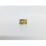 A GREEK KEY DESIGN BAND RING MARKED 750