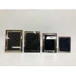 FOUR VARIOUS RECTANGULAR PHOTO FRAMES, T