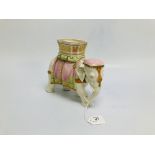 WORCESTER PORCELAIN MODEL OF AN ELEPHANT