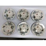 TWELVE C19TH HAND DECORATED STONEWARE SO