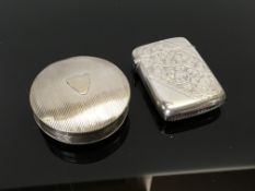 SILVER HINGED PILL BOX WITH MACHINED FIN