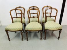 A SET OF SIX FRUITWOOD DINING CHAIRS C.1