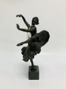 FRENCH BRONZE OF A DANCER ON A MARBLE BA