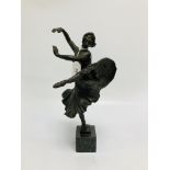 FRENCH BRONZE OF A DANCER ON A MARBLE BA