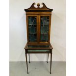 EDWARDIAN SATIN WOOD TWO DOOR CABINET ON