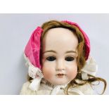 ANTIQUE BISQUE HEAD AND SHOULDER DOLL MA