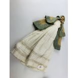 19TH.CENT DOLL DRESSED WITH SILK DUTCH B