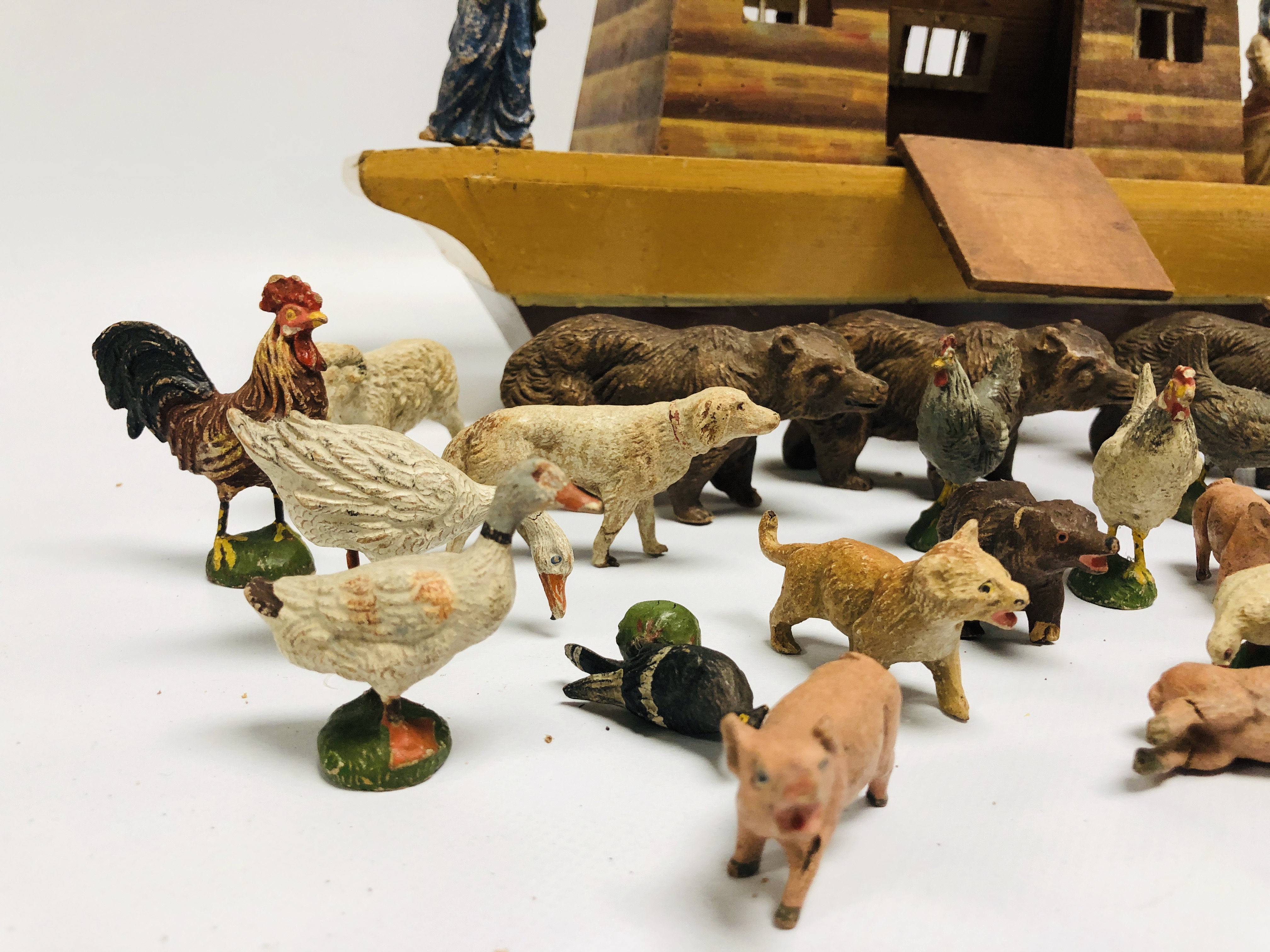 NOAHS ARK WITH FIGURES, MODEL ANIMALS (C - Image 6 of 16