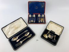 CASED SET OF 6 SILVER COFFEE SPOONS AND