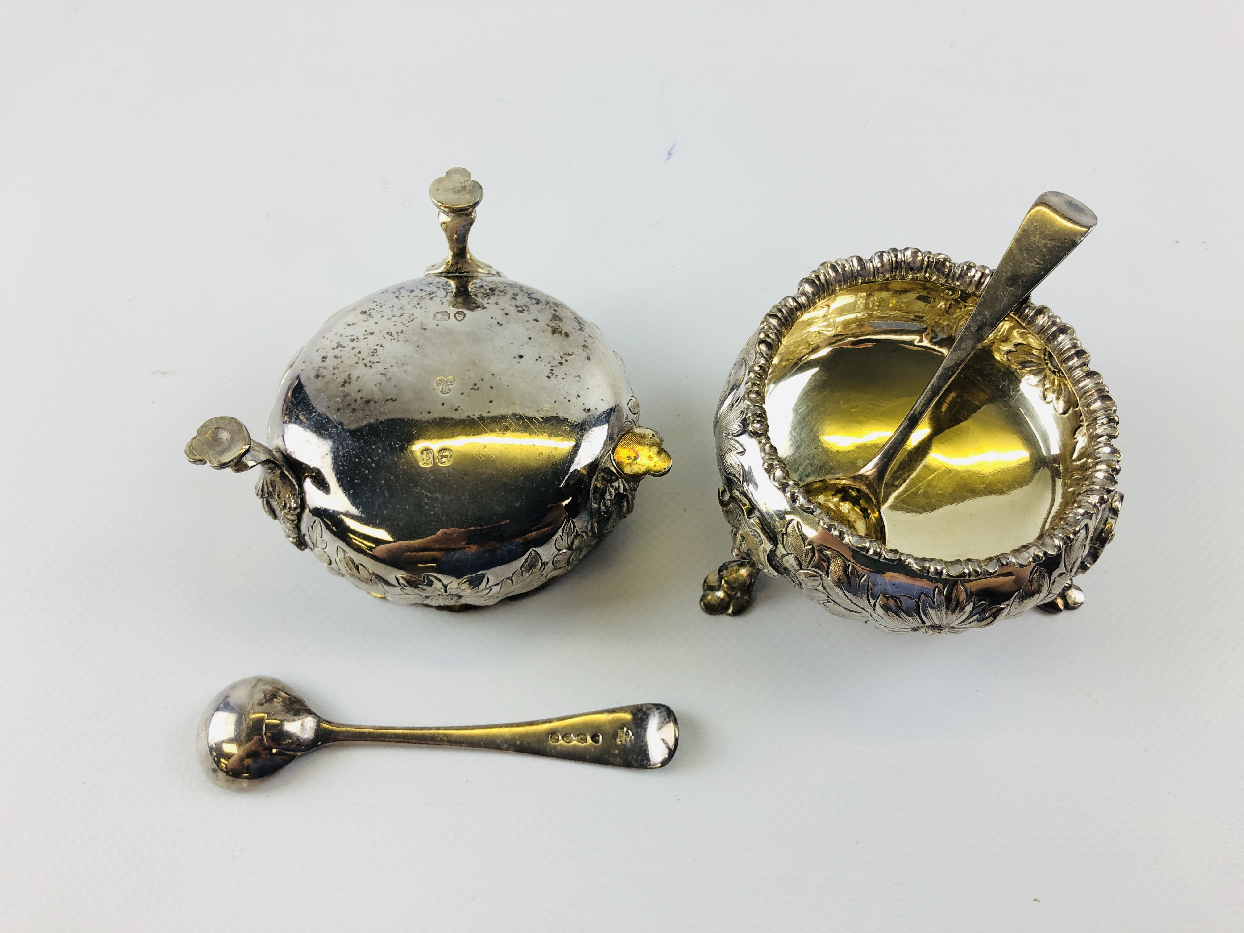 PAIR OF VICTORIAN CIRCULAR SILVER SALTS - Image 3 of 7