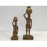 TWO WEST AFRICAN CARVINGS - STANDING WIT