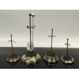 FOUR SILVER HAT PIN STANDS A/F