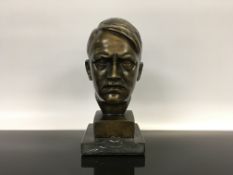 BRONZE BUST OF HITLER ON MARBLE BASE 23