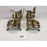 PAIR OF VICTORIAN CIRCULAR SILVER SALTS