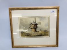 WATERCOLOUR BRITTANY - AN OLD WINDMILL B