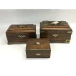 TWO MAHOGANY CADDIES - ONE BRASS BOUND,