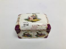 C19TH GERMAN HARD PASTE BOX IN C18TH MEI