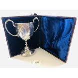 CASED SILVER 2 HANDLED PRESENTATION CUP