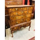 A GEORGE I WALNUT CHEST ON STAND, THE UP