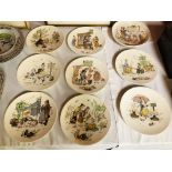 SET OF EIGHT FRENCH COMIC PLATES, ONE DI