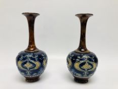 A PAIR OF ROYAL DOULTON LAMBETH ART NOUV