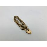 A 9CT GOLD GATE BRACELET WITH LOCK CLASP