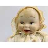 VINTAGE THREE FACED BISQUE DOLL, HAPPY,