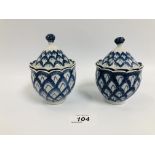 PAIR OF CHINESE BLUE AND WHITE CUSTARD C