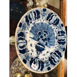 C18TH DUTCH DELFT BLUE & WHITE CHARGER D