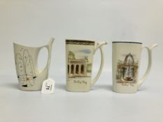 THREE 1960'S PORCELAIN JUGS ONE MARKED P