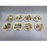 8 HUMOROUS FRENCH SARREGUEMINES PLATES C