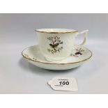 MEISSEN LARGE TEA CUP AND SAUCER DECORAT