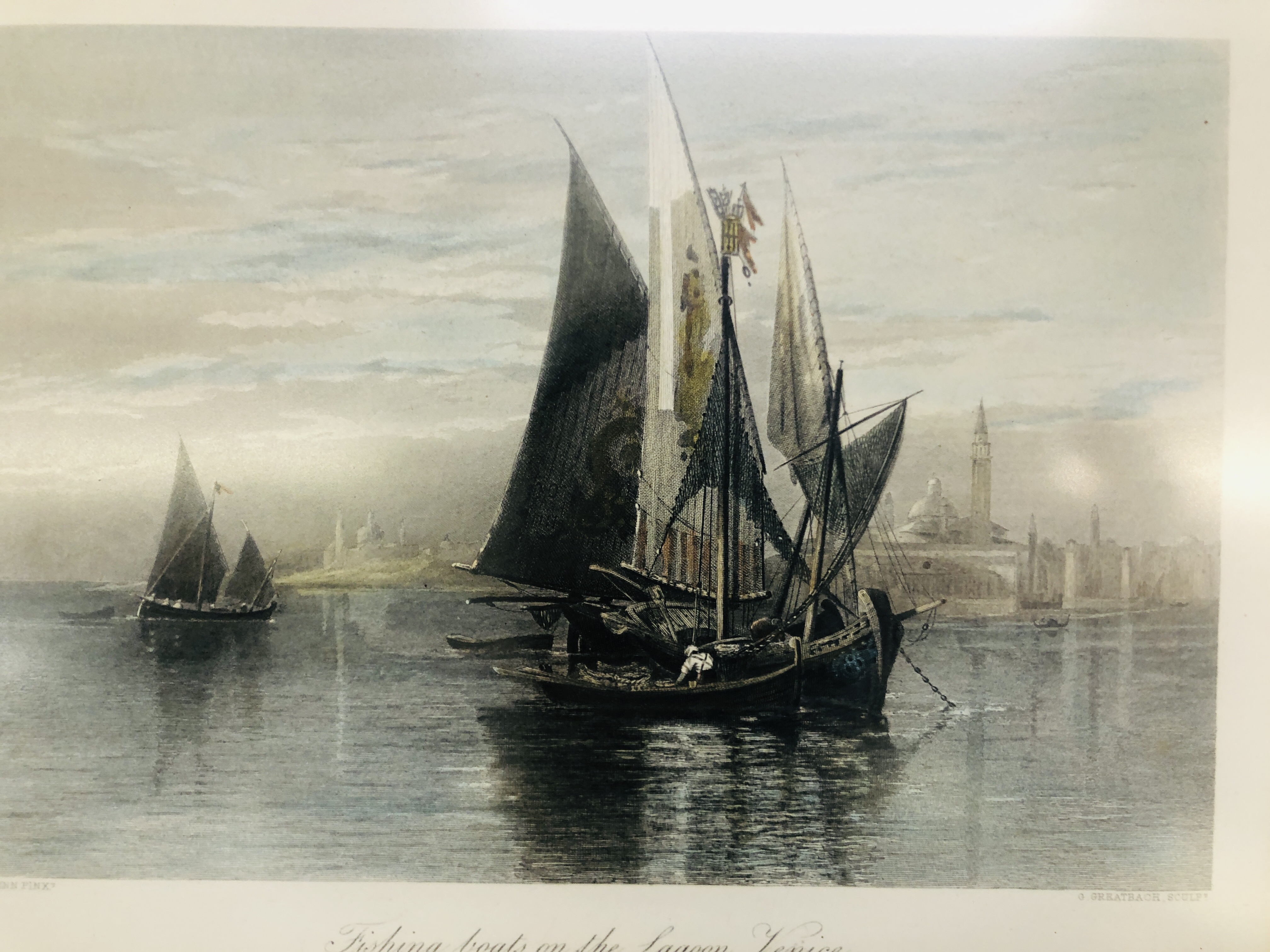 HAND COLOURED STEEL ENGRAVING "FISHING B - Image 2 of 5