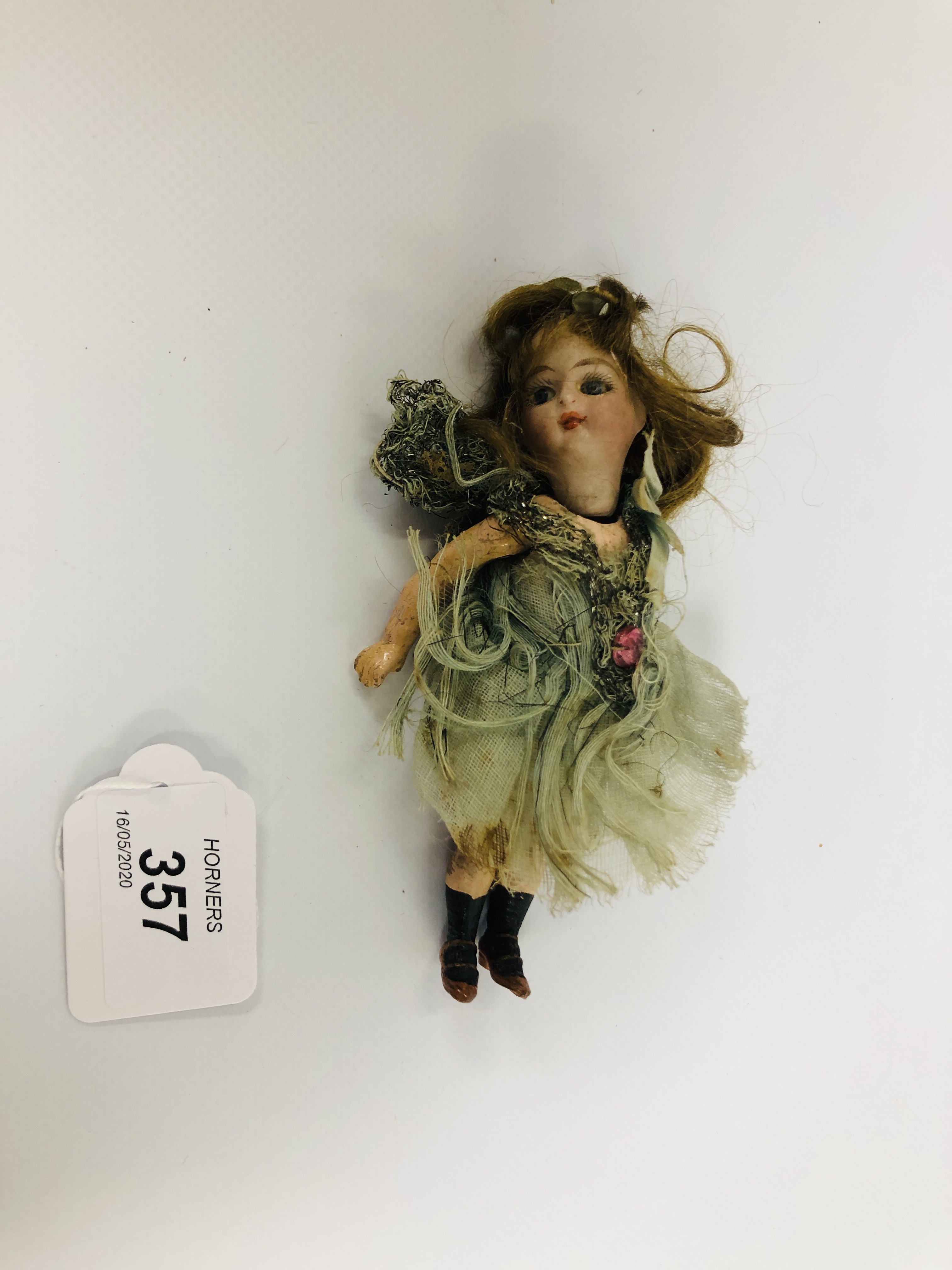 MINIATURE DOLL BISQUE SOCKET HEAD, COMPO
