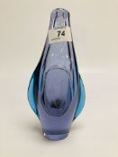 LALIQUE STYLE GLASS VASE OF ROCKET SHAPE