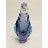 LALIQUE STYLE GLASS VASE OF ROCKET SHAPE