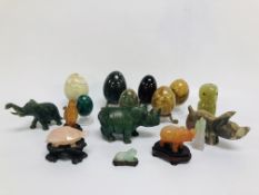 GROUP OF CARVED HARDSTONE ORIENTAL MODEL