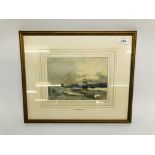 WATERCOLOUR "EVENING SAILING SHIPS WITH