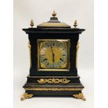 AN AMERICAN EBONISED BRACKET CLOCK BY TH