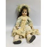 BISQUE HEAD & SHOULDER DOLL MARKED DENIS