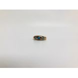 A 9CT GOLD RING, CHESTER ASSAY SET WITH