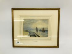 WATERCOLOUR "SAILING SHIP ENTERING YARMO