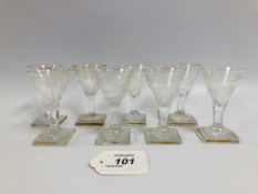 SET OF EIGHT 19TH.CENT. LIQUEUR GLASSES,