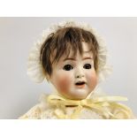 VINTAGE GERMAN BISQUE HEAD DOLL MARKED A