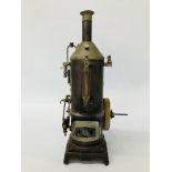MODEL STEAM ENGINE MARKED GB-N COMPLETE WITH FUEL RESERVOIR