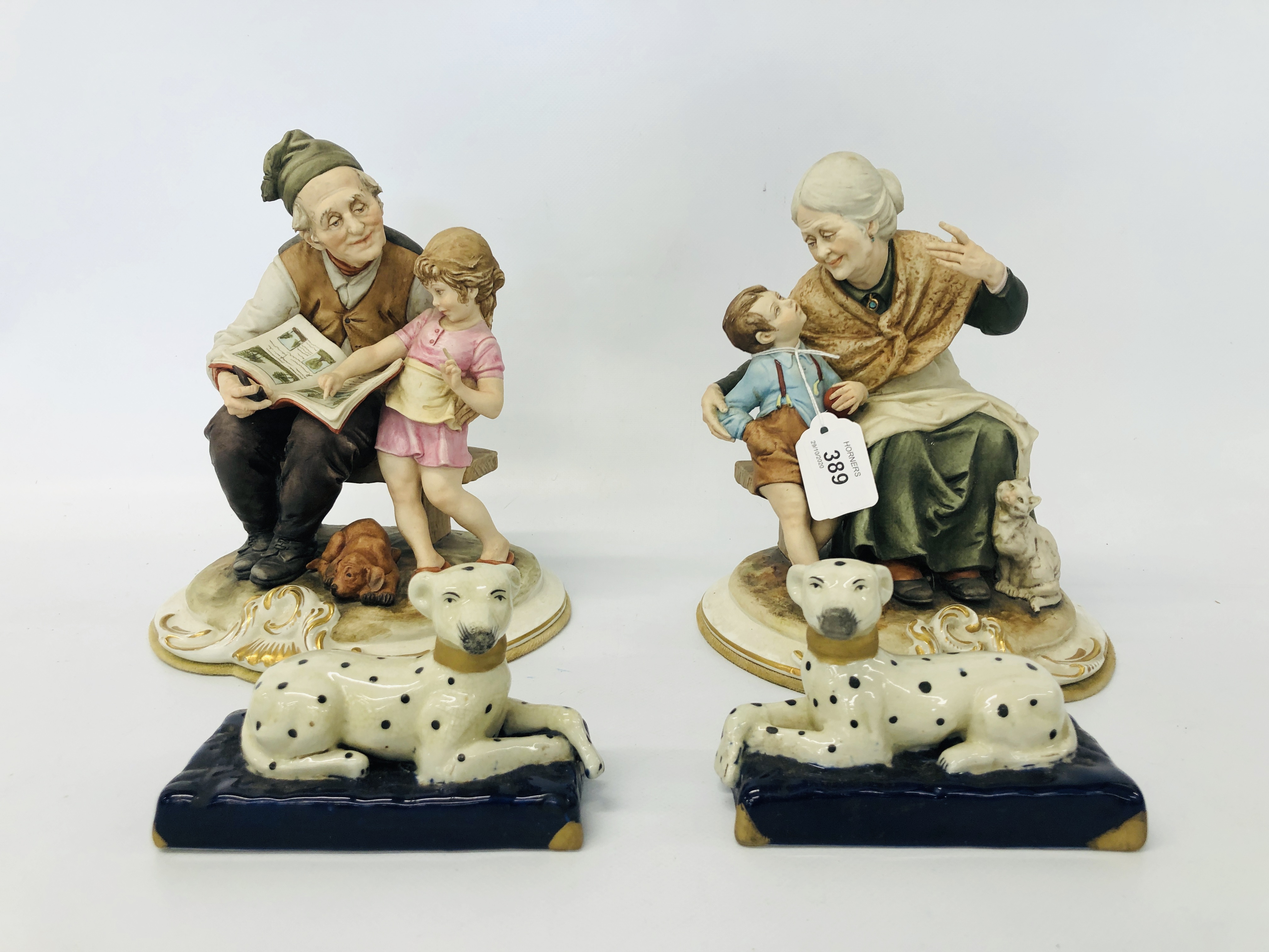 PAIR OF CAPO DI MONTE FIGURES "GRANDAD" AND "GRANDMA"